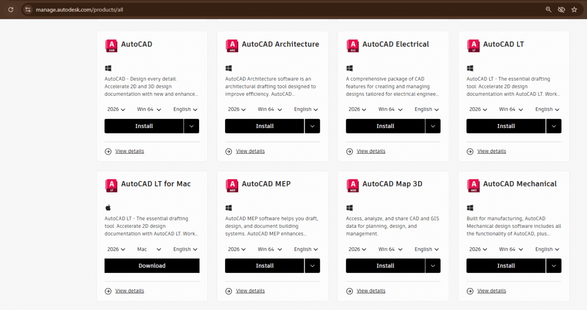 AutoCAD commercial download