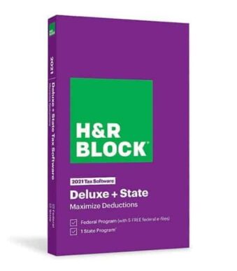 HR Block Tax Software Deluxe + State 2021 digital license - genuine tax software for individuals and business