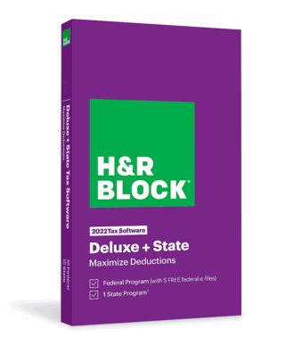 HR Block 2022 Deluxe + State Tax Software activation code - file taxes easily with official software