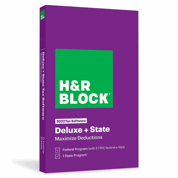 H&R Block 2022 Deluxe + State Tax Software