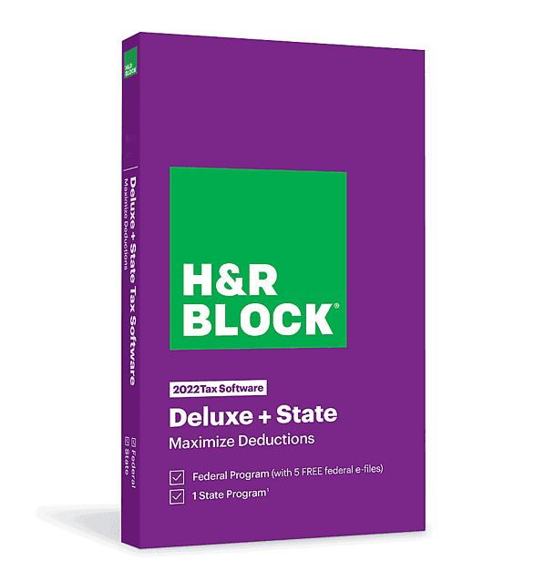 H&R Block 2022 Deluxe + State Tax Software